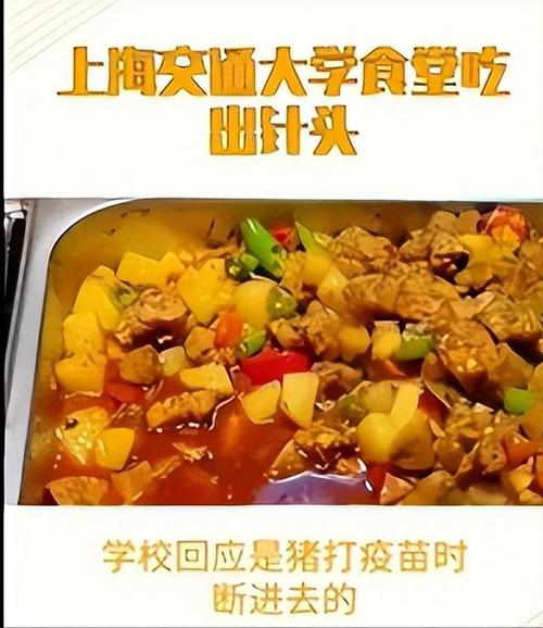 上海交大食堂饭菜竟然吃出1.5厘米针头，高校食品安全不能惊险频出