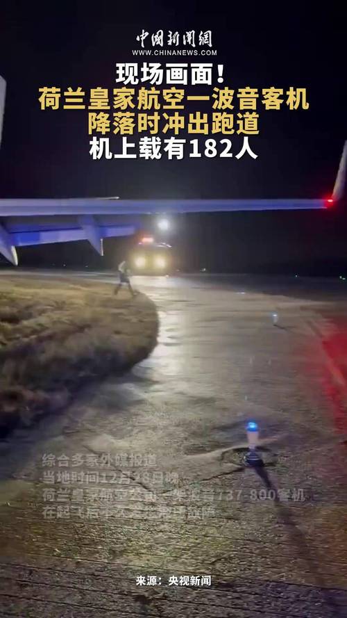 突发！荷兰皇家航空一波音客机降落时冲出跑道