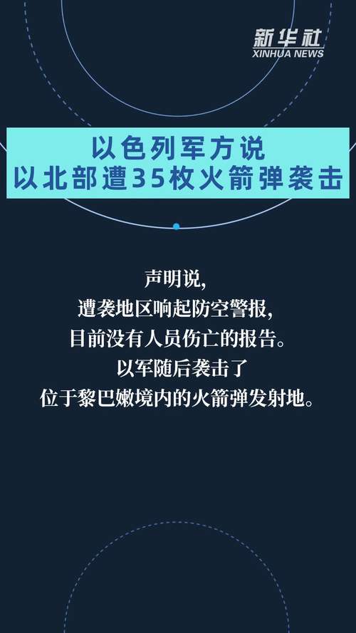 以色列北部遭约35枚火箭弹袭击 大范围拉响防空警报