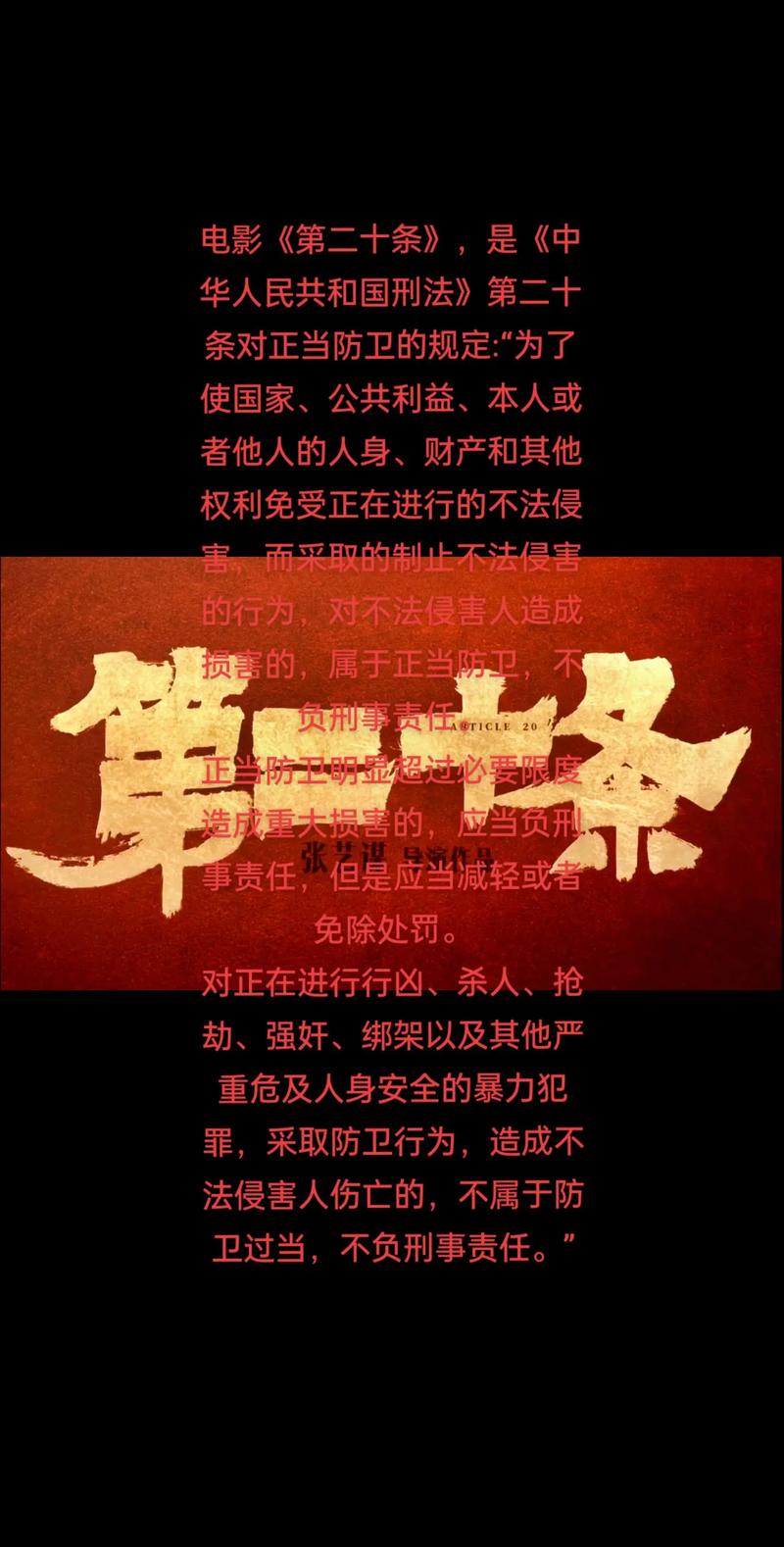 聚焦“正当防卫”，从电影《第二十条》看刑法第二十条